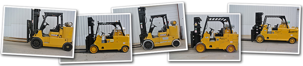 Photos of various Caterpillar forklift models